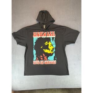 Jimi Hendrix Hooded T-shirt Men's 2XL Black Hoodie